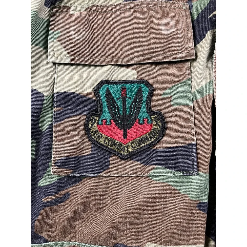 Vintage US Air Force Combat Command Coat Mens Medium X Short Green Camouflage